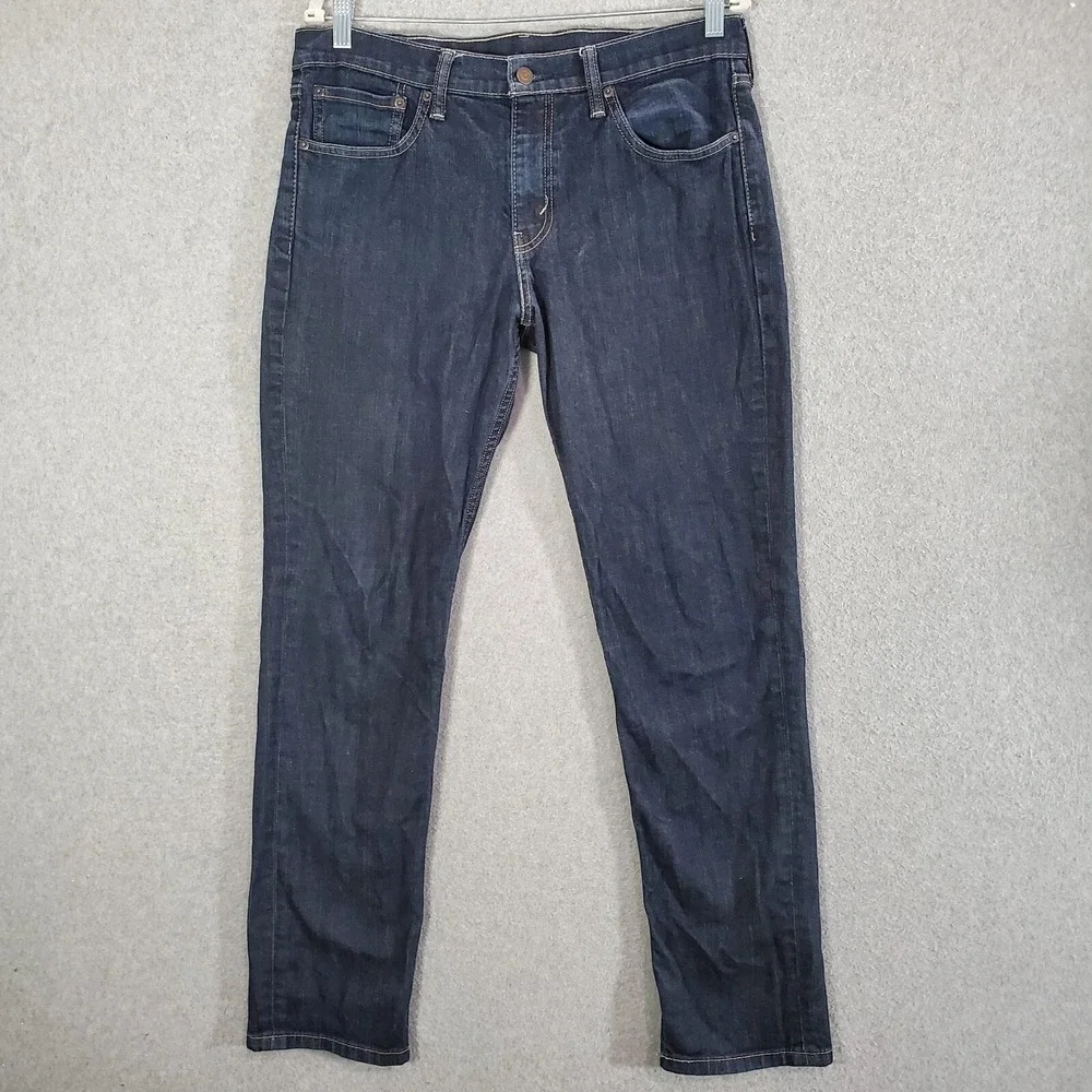 Levi's 511 Men Jeans 33x32 Blue Denim Slim Fit Dark‎ Wash (34x31)
